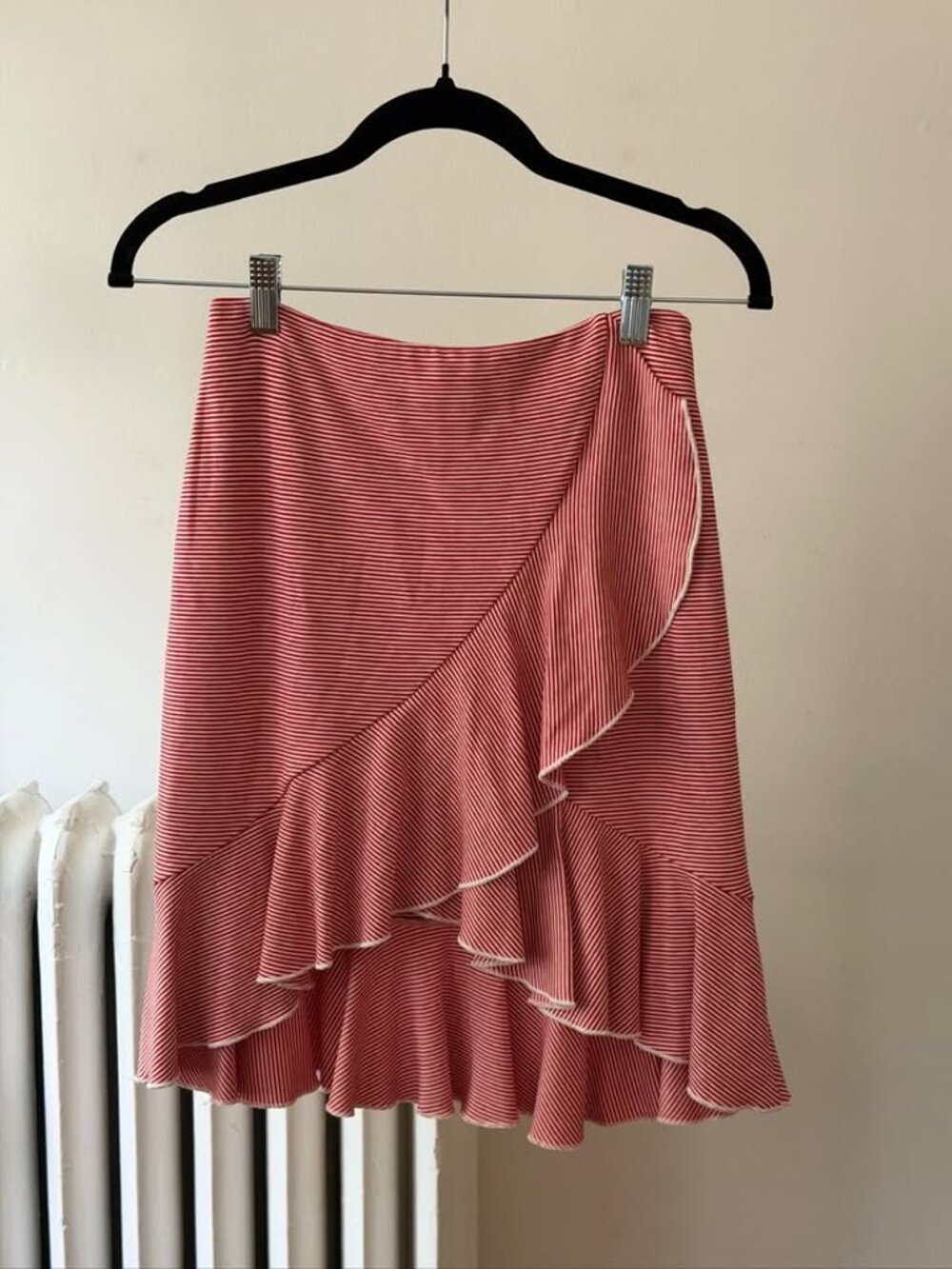 Club Monaco Ruffle Striped Skirt
